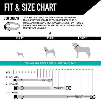 Wolfgang Heavy Duty, Adjustable Dog Collar with Quick Release Nylon Buckle for Walking & Training, Overland Print, Large