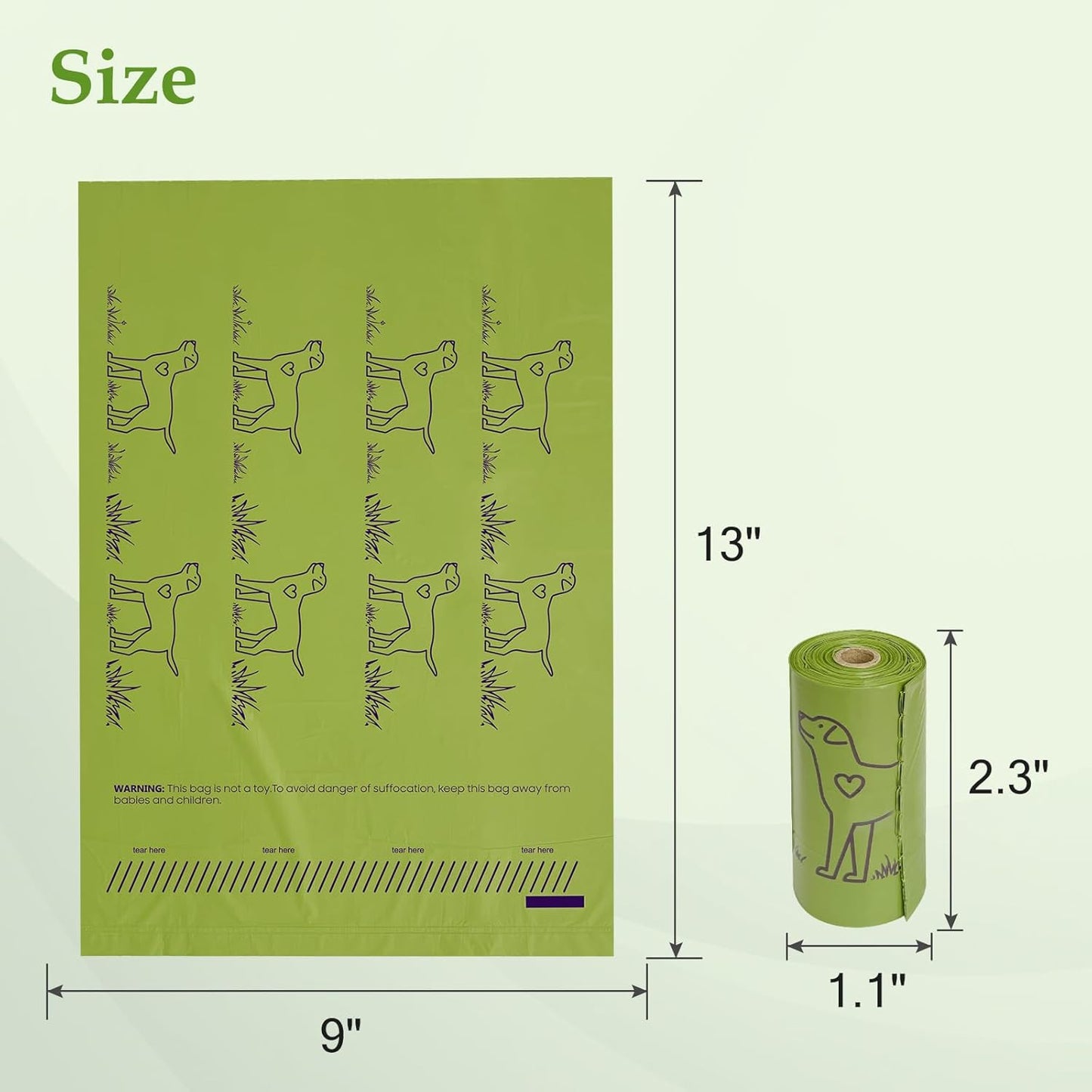 240 Count Lavender Scented 13” X 9” Dog Poop Bags Rolls, Leakproof Strong & Sturdy Waste Bags for Doggie Cat Pet