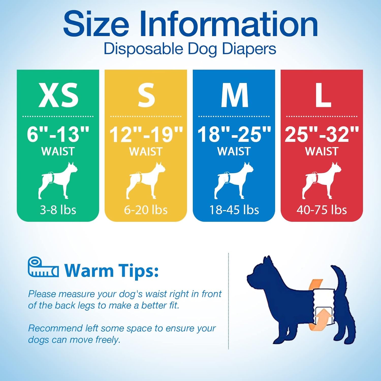 Disposable Male Dog Wraps - Dog Diapers for Male Dogs, Puppy Diapers 12Pcs Small
