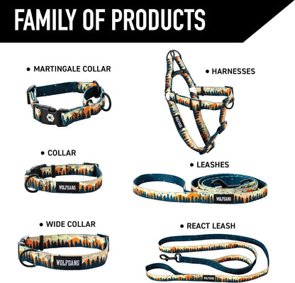 Wolfgang Heavy Duty, Adjustable Dog Collar with Quick Release Nylon Buckle for Walking & Training, Overland Print, Large