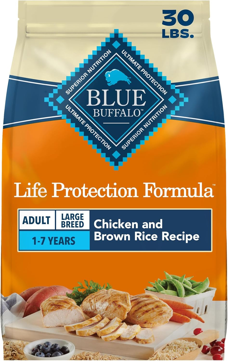 Life Protection Formula Chicken & Brown Rice Large Breed Adult Dry Dog Food, Supports Immunity with Antioxidant-Rich Lifesource Bits, Promotes Healthy Muscles, Skin & Coat Health, 30 Lbs.