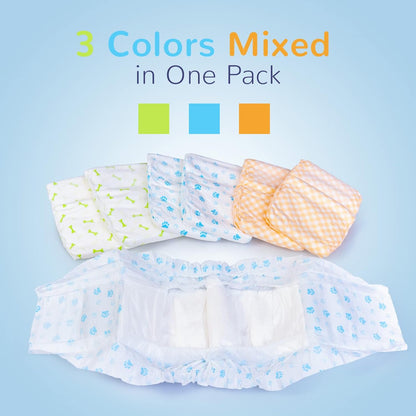 Disposable Male Dog Wraps - Dog Diapers for Male Dogs, Puppy Diapers 12Pcs Small