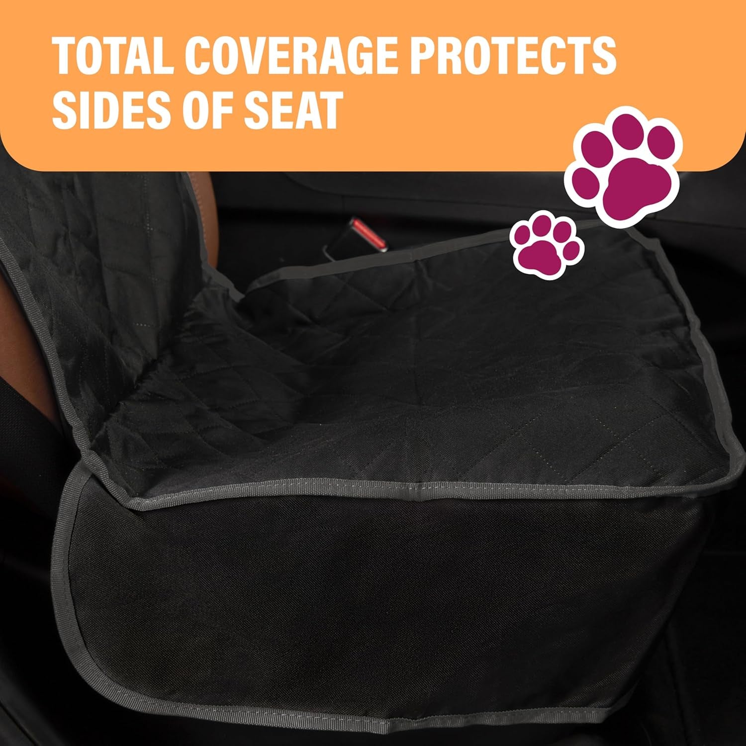 Dog Car Seat Cover, Waterproof Front Seat Protector for SUV Truck Sedan, Pet Safety Travel Comfort System with Universal Fit, Grey